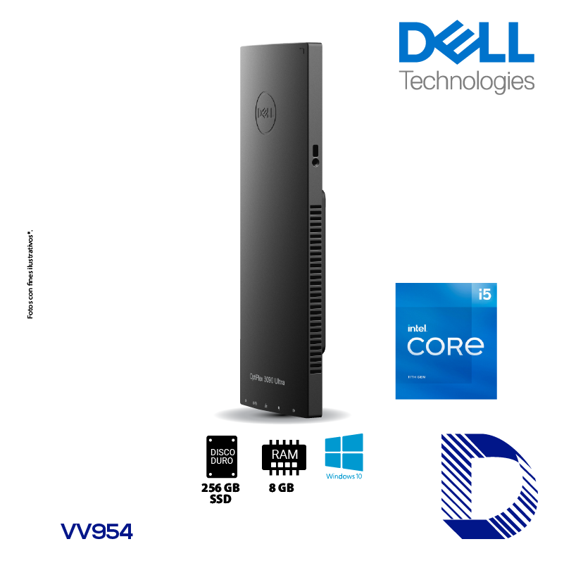 Dell Optiplex 3090 Ultra - I5-1145G7 4.4GHz, 16Go RAM, Iris Xe, Win11 Pro - Occasion