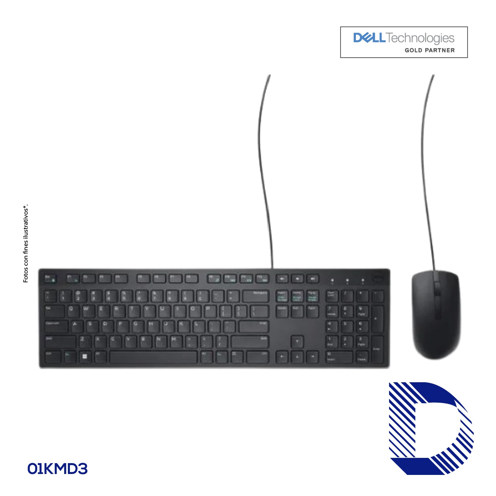 Dell Wired Keyboard Mouse Combo KM300C Spanish DATAFLEX